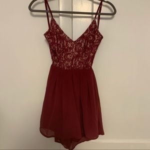 Beautiful Maroon Lace Romper
